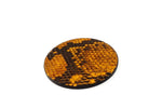 Coaster - Round leather yellow and grey snake printed leather