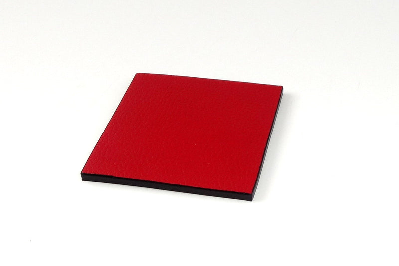Coaster - Square leather red leather