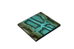 Coaster - Square leather olive blue snake printed leather