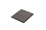 Coaster - Square leather silver zig zag leather