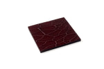 Coaster - Square leather burgundy foil printed leather