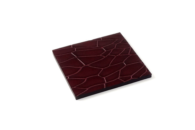 Coaster - Square leather burgundy foil printed leather