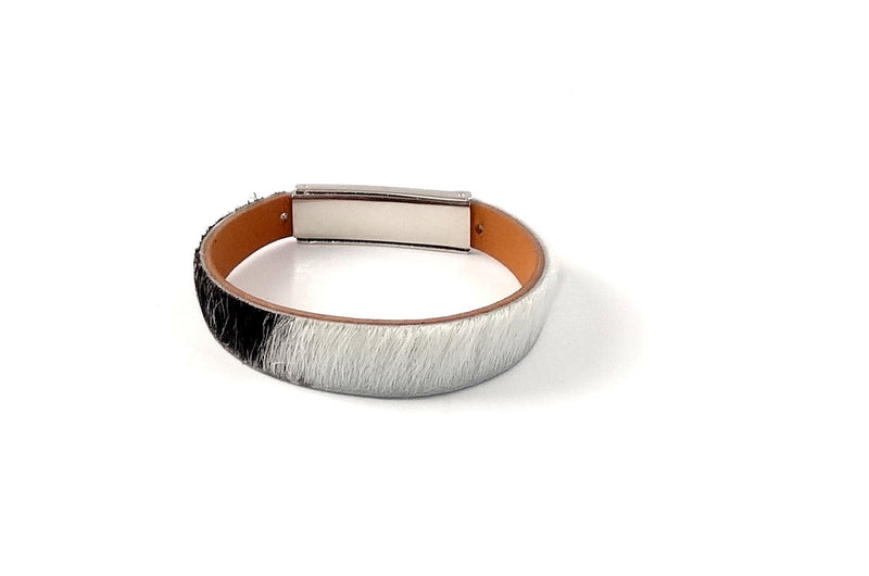 Leather jewellery wrist straps Hair on cow hide leather Robin