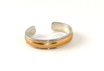 Bangle - open ended (Sunny) Sheep skin with nickel metal jewellery - gold metalic colour