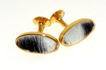 Cuff link   Hair on Hide costume jewellery black and white