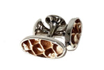 Cuff link  Snake skin costume jewellery brown in nickel