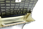 Meredith  Grey foil leather ladies clutch bag inside view