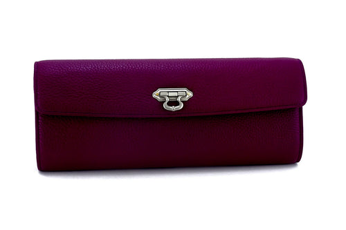 Kate Purple textured leather ladies evening clutch bag