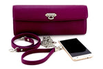 Kate Purple textured leather ladies evening clutch bag
