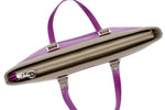 Emily  Medium leather tote bag purple & basil leather top zip