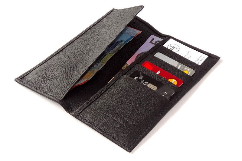 Sam  Cowboy men's wallet Black leather with large concho inside pocket layout