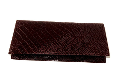Aiden  Men's long suite wallet full Burgundy printed leather