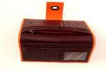 Molly  Pale Orange textured leather ladies clutch purse zip section