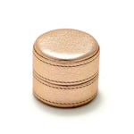 Ring Box round  Pink metallic sheep skin leather lid on