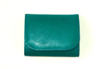 Dorothy  Trifold purse - Teal leather ladies small wallet front view