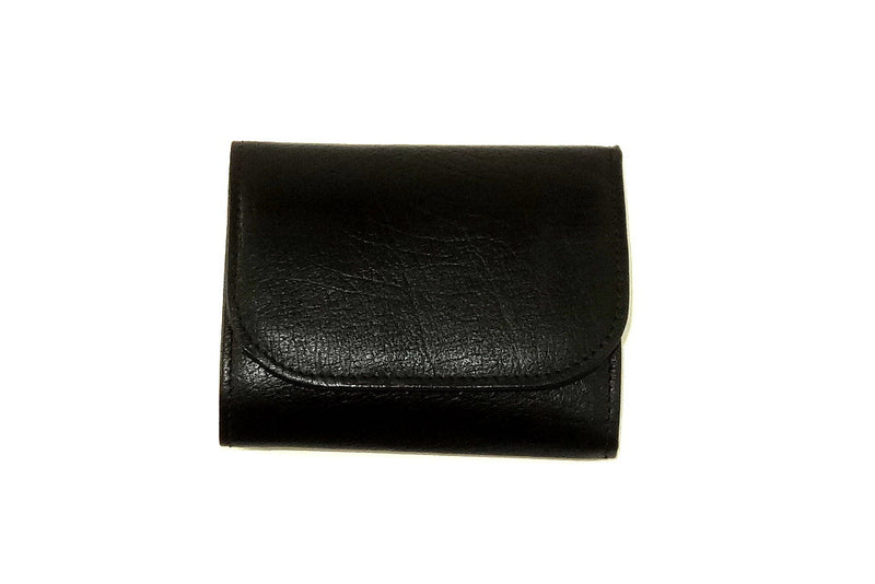Dorothy  Trifold purse - Black leather purple inside ladies wallet