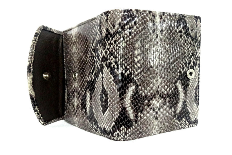 Anne  Leather snake print dark grey internal ladies purse