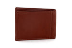 Tristan  Brown leather men's small bi fold hip wallet back view