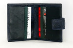 Daniel  Navy blue ostrich chick skin small men's wallet inside view