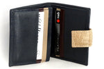 Christine  Dark navy leather silk croc tab small ladies purse wallet inside view