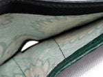 hristine  Forest green textured leather small ladies purse wallet note pocket fabric