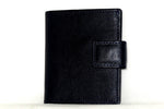 Daniel  Navy blue leather with blue internal small men's wallet front view