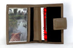 Christine  Nutmeg leather small ladies purse wallet picutre window inside view