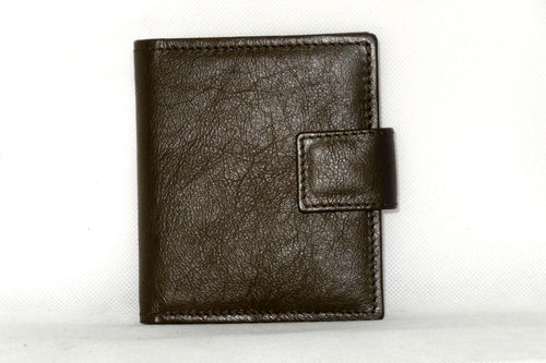 Daniel  Olive kangaroo leather small men's wallet front view