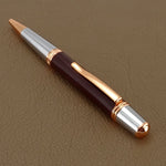 Pen Sierra copper & chrome plating brown leather single barrel