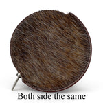 Coin Purse - Round Hair on cow hide leather on both sides