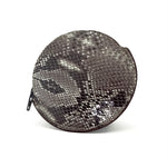 Coin Purse - Round printed leather with zip
