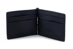 Bill fold - Andrew - Black leather men's wallet showing inside layout