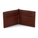 Bill fold - Andrew - Brown leather men's wallet showing inside pocket layout