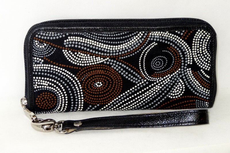 Michaela  Brown swirls Aboriginal print fabric side 2