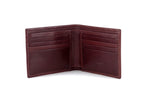 Martin  Brown smooth leather men's large hip wallet showing inside pocket layout