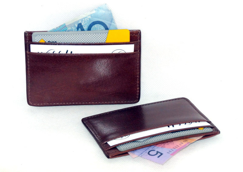Card Holder  Centre pocket business or credit cards brown leather