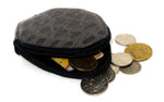 Coin Purse - Snappy leather with zip grey print