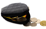 Coin Purse - Snappy leather with zip black crocodile print