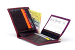 Martin  Chilli leather wallet with brown and purple showing picture window flap
