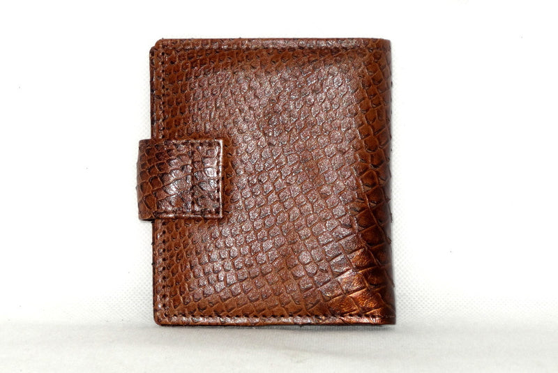 Christine  Copper snake print leather small ladies purse wallet back view
