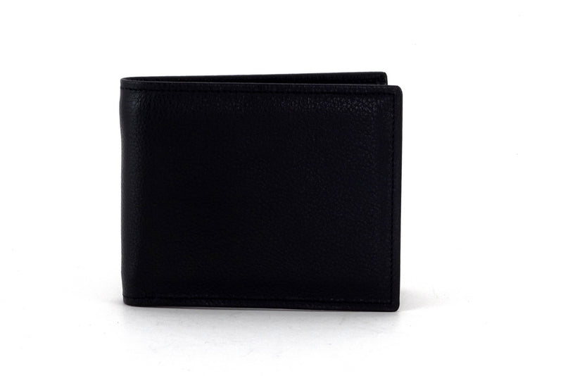 Martin  Black leather chilli lining men's wallet outside front view