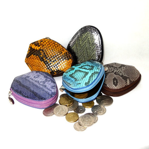 Coin Purse - Snappy leather with zip group photo showing coins