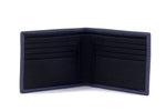 Martin  Grey textured leather man's bi fold hip wallet inside pocket layout view