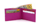 Pink crocodile printed leather small men's wallet open inside pocket layout