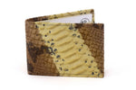 Yellow snake print leather small men's wallet front closed