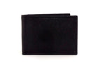  Black leather small men's wallet front