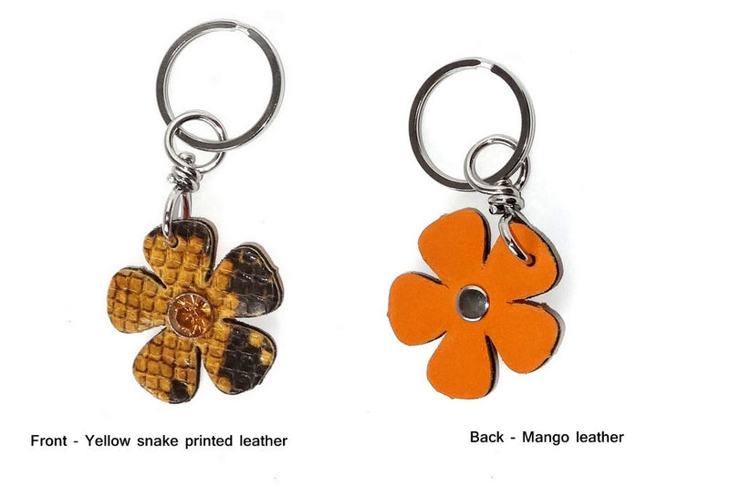 Key tags  Leather flowers